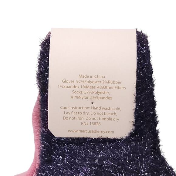 Marcus Adler Plush Gloves and Fuzzy Tinsel Boot Socks - Picture 3 of 5
